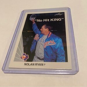 Nolan Ryan 1990 Leaf Baseball Card "No Hit King" Mint Condition Vintage